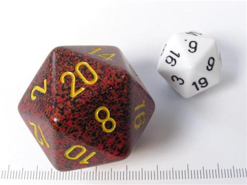 Chessex dobbelsteen, 34 mm 20-zijdig, Speckled Mercury