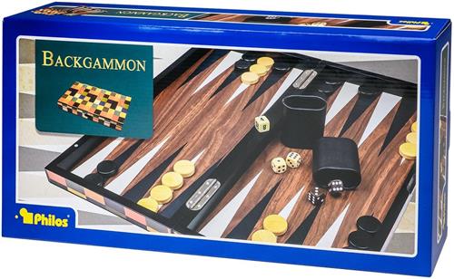 Philos Backgammon spel Kassette Fourni Groot klassiek bordspel.