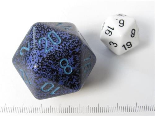 Chessex dobbelsteen, 34 mm 20-zijdig, Speckled Cobalt
