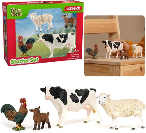 Schleich Farm World - Startset van vier boerderijdieren, figuur voor kinderen vanaf 3 jaar