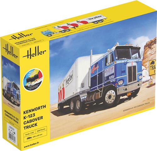 Heller Modelbouwpakket Militaire voertuigen - 56793 Kenworth K-123 Cabover Truck - Amerikaanse Vrachtwagen - Starter Kit Plastic - 1:43 -