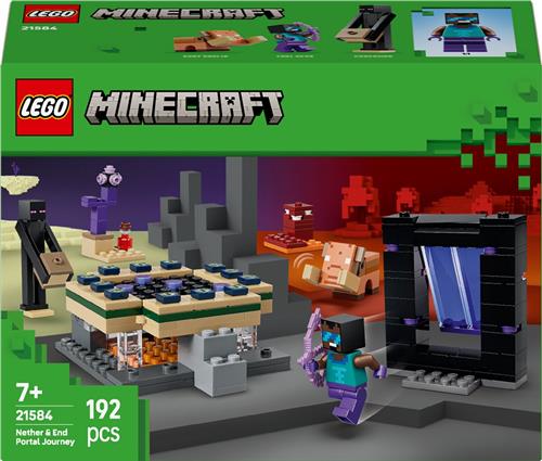 LEGO Minecraft - Reis naar de Nether en het End-Portaal Videogame Speelgoed voor Kinderen - 21584