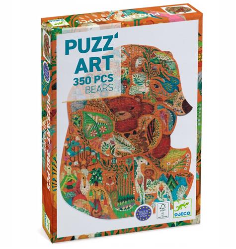 Djeco Puzzel 350 Stukjes - Knuffelende Beren