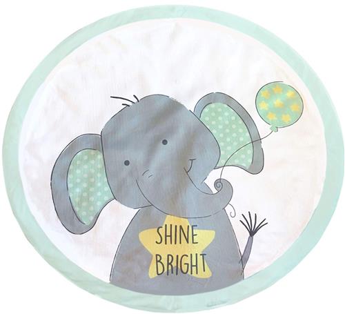 Unyqoos® Ronde omkeerbare speelmat met olifantenmotief voor babykamer