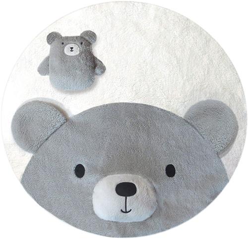Unyqoos® Omkeerbare ronde speelmat voor baby's met schattig beerontwerp en speelbeer