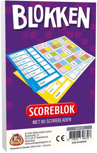 Blokken Scoreblok met 80 Scorebladen