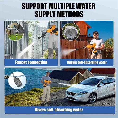 Hogedrukreiniger - Terrasreiniger - Waterpistool - Draadloze - Elektrische - 20000mAh Accu - 65 Bar - 6-in-1 Spuitpistool - Pressure Washer - Borstelloze - Autowasser en Tuinreiniger  Inclusief 2x Accu