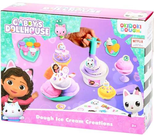 Gabbys Dollhouse Klei IJsjes Maker Set - Ijs Maken  Inclusief Klei, IJslepels, Spuitmonden & Versieraccessoires  Creatieve Speelset voor Kinderen  Maak IJscoupes van Klei  Smeltvrije IJsjes  Knutsel- en Speelgoedset vanaf 3 Jaar