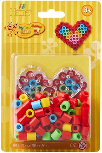 Hama Strijkkralenset Maxi - Hart, 100st.