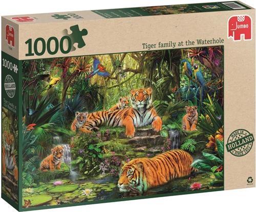 Tiger Family At The Waterhole