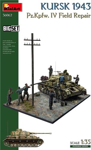 MiniArt Modelbouwpakket Diorama - 36062 Kursk 1943. Pz.Kpfw. IV Tank Veldreparatie - Big Set - Diorama Plastic - 1:35 -
