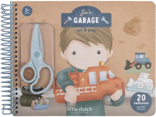 Little Dutch knutselboek Jim & Friends - auto's maken - compleet met kindveilige schaar - creatief speelgoed vanaf 3 jaar