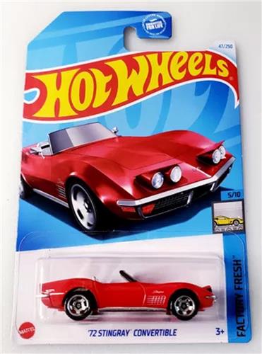HOT WHEELS '72 STINGRAY CONVERTIBLE RACING RED 47/250 1:64 HW FACTORY FRESH 5/10
