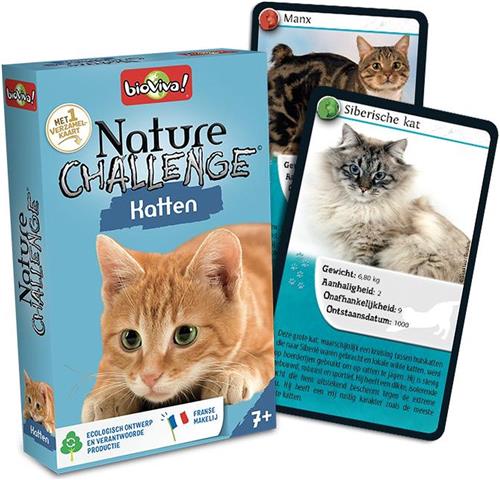 Nature Challenge - Katten - GERONIMO GAMES - Bioviva - Kaartspel - vanaf 7 jaar oud - collectie kaart