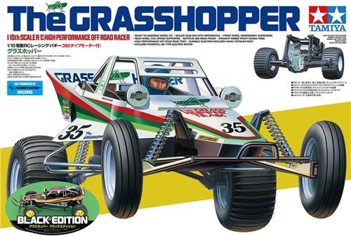 Tamiya Modelbouwpakket Militaire voertuigen - 47522 RC Buggy - The Grasshoper - Zwarte Editie RC Plastic - 1:10 -