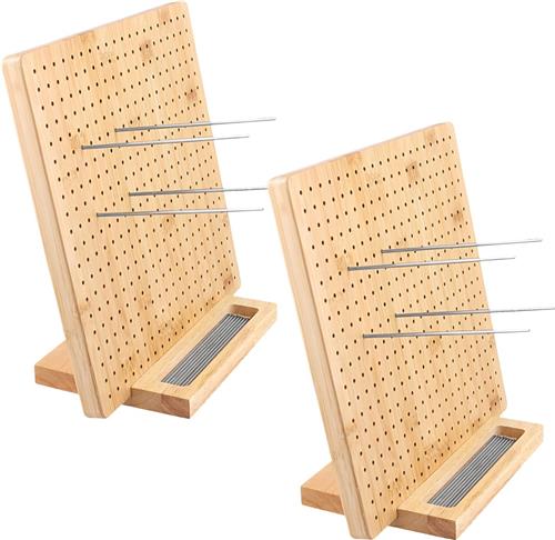 Somstyle Haakbord voor Granny Squares - 2 Stuks - Bord voor Haakwerk - 28 x 28 CM - Blokkeerbord Haken - Bruin