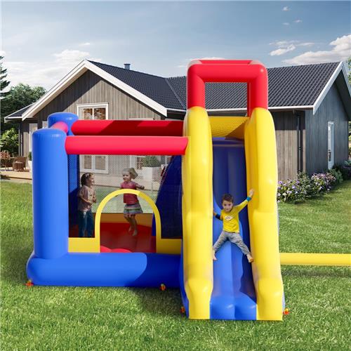 Springkussen  Springkasteel  Bouncier  Opblaasbaar Speelhuis  Kinderspel  Groot 340x260x230 cm  Duurzaam Oxford Stof  Inclusief Blower