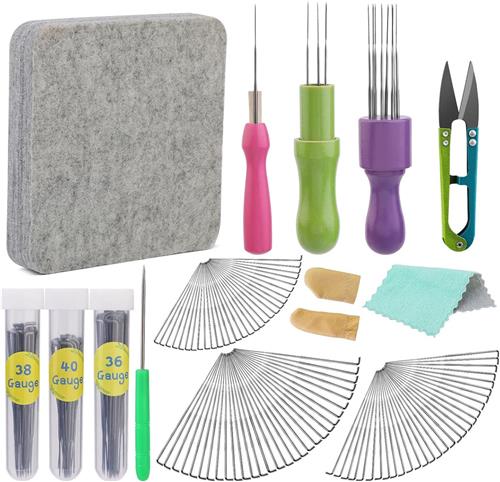 BOTC Naaldvilten - 99-Delig - Naaldvilten Starterset - Naaldvilten Pakket -3 zachte Naaldviltmatten -Naaldvilten Pakket Beginners
