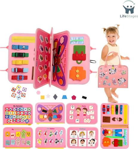 LifeStages - Kinderspeelgoed 2 Jaar - Montessori Spellen - Kinderspeelgoed - Drukke Raad - Veelkleurig