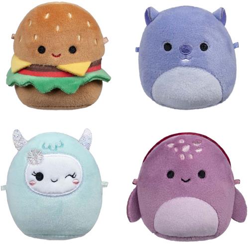 Squishmallows Knuffel Pluche Micromallows - Carl, Yollie, Javari, Tudor, 4-pack
