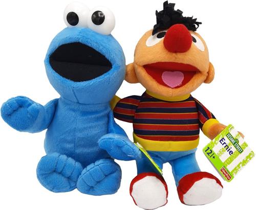 Sesamstraat Knuffel Voordeelset - Ernie en Koekiemonster - Fisher Price - Pluche - 27/30 cm