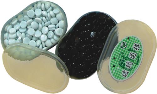 Go-Stenenset 16 mm.glas wit/zwart 160 st