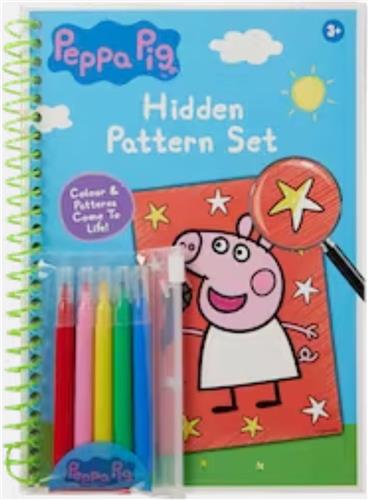 Kleurboek Peppa Pig met 5 stiften Ga met de stiften over de witte vlakken dan komen de verborgen patronen naar voren komen