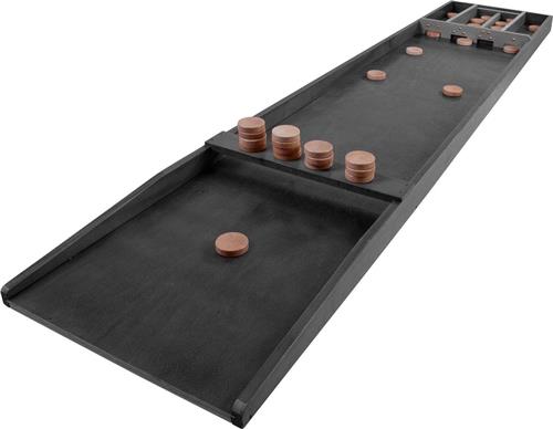 Longfield Sjoelbak Advanced - Black Limited Edition - 200 cm Wedstrijdsjoelbak - met 30 Sjoelstenen