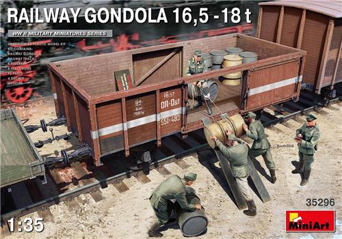 MiniArt Modelbouwpakket Militaire voertuigen - 35296 Railway Gondola 16,5 - 18T. Plastic - 1:35 -