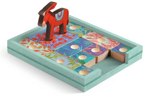 Djeco spel Sologic Âne rouge - FSC houten denkspel voor kinderen.