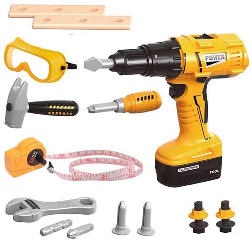 BOTC Gereedschapsset voor kinderen met draagtas - Elektronische speelgoedboor met Bits en Bouwvest - Speelset - met Gereedschap