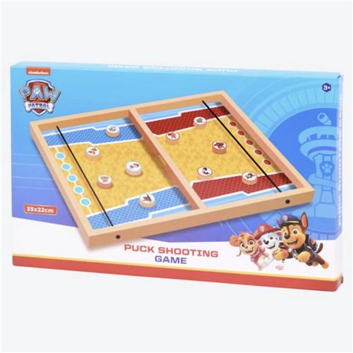 Paw Patrol Houten Spel - Tafel Hockey / Tafel Voetbal - Hoge Kwaliteit - Puck Shooting Game - Speed Shuffle / Sjoelen - Sjoel Spel - Familiespel - Peuters & Kleuters - Slingpuck Game - Slingershot - Hockeyspel Hout - 35x22 CM - Bordspel