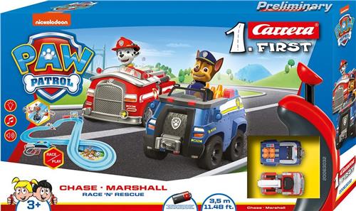 Carrera FIRST Racebaan - FIRST PAW Patrol - R N Rescue - Chase vs. Marshall - 3,5m