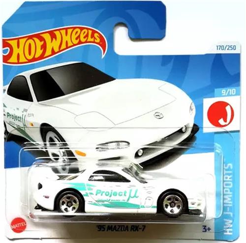 HOT WHEELS '95 MAZDA RX-7 WHITE 170/250 1:64 HW J-IMPORTS 9/10