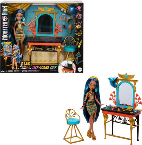 Mattel Monster High Cleo De Nile En Kaptafelpop Blauw