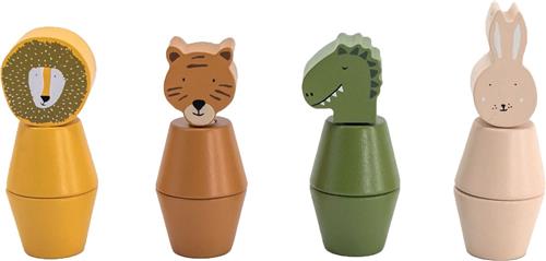 Trixie Houten Schroefdieren - Met 4 Dierenpopjes - 100% FSC Hout - Stimuleert Motoriek & Coördinatie - Voor Jongens en Meisjes