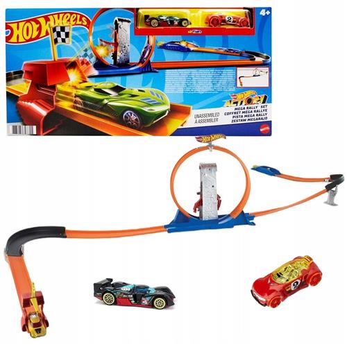 Hot Wheels Mega Race Loop Baan met 2 Auto's - Avontuurlijk Speelplezier