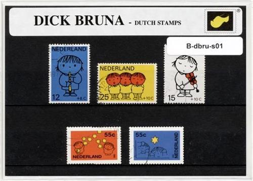Dick Bruna  Luxe postzegel pakket (A6 formaat) : collectie van verschillende postzegels van Dick Bruna  kan als ansichtkaart in een A6 envelop. Authentiek cadeau - kado - geschenk - kaart - nijntje - utrecht - museum - prentenboek - kleuter