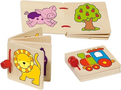 Goki Houten mini boekje: trein