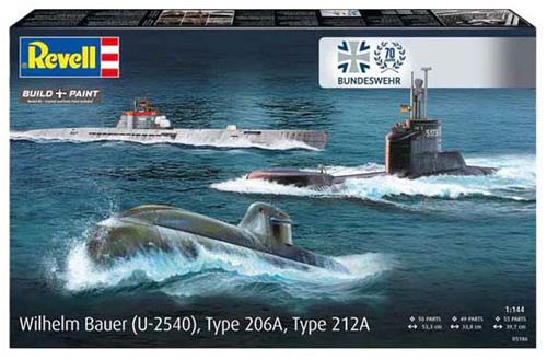 Revell Modelbouwpakket - 70 Years Bundeswehr-Wilhelm Bauer,Type 206A,Class2 1:144 - 154dlg.