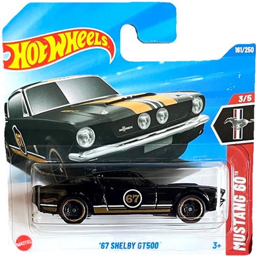 HOT WHEELS '67 SHELBY GT500 FORD USA GOLD BLACK 161/250 HW MUSTANG 60th 3/5 SHORT CARD 2025