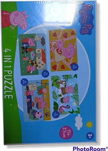 Hasbro - Peppa Pig - 4 in 1 Puzzle - 19 x 29 cm - 3 +