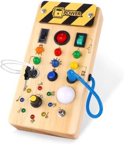 Montessori activiteitenbord met LED lichtschakelaar voor 1-4 jarigen