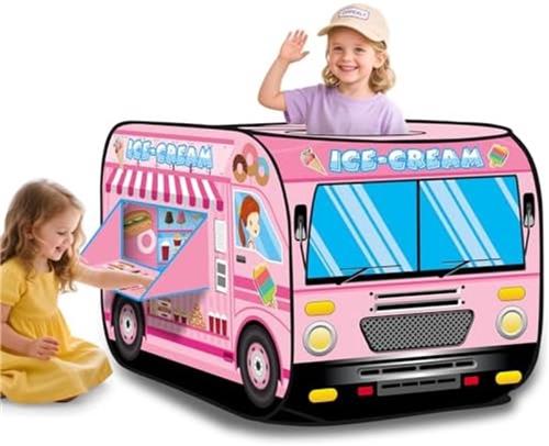 Opvouwbare IJscoman Speeltent voor Kinderen - Pop-up Speelhuis voor Binnen en Buiten - Roze Speeltent voor Jongens en Meisjes vanaf 3 Jaar