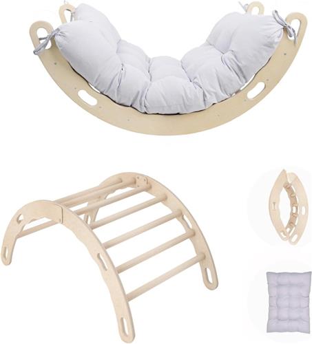 Lexium Klimboog - Klimboog met kussen - Klimboog kussen - Houten Klimbrug - Klimboog Inclusief Kussen - Kinderspeelgoed