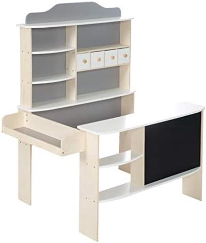 Houten Speelwinkel met Laden en Krijtbord - Educatief Winkelspeelgoed