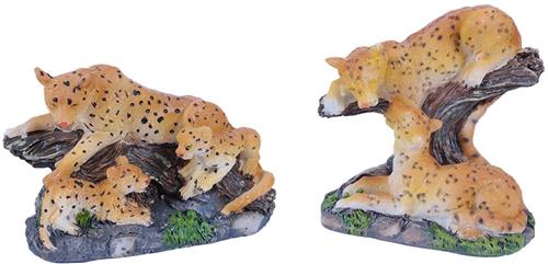 PIA Soft Toys - Set van 3 Cheetah Speelfiguren - 2 ass. - 7,5 cm