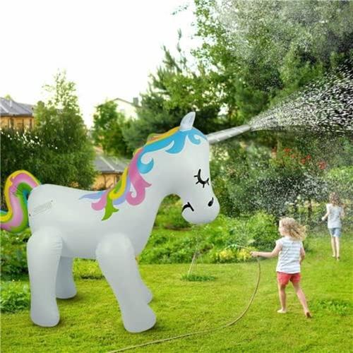 Opblaasbare Eenhoorn Sprinkler voor Kinderen - Gigantisch Buiten Speelgoed voor Tuin, Zwembad en Zomerfeesten - Inclusief 4 Gratis Stakes