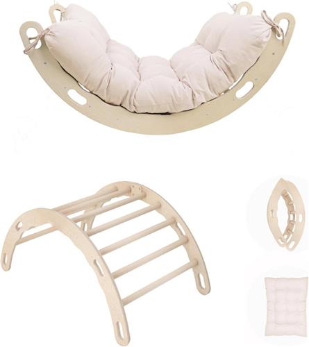 Lexium Klimboog - Klimboog met kussen - Klimboog kussen - Houten Klimbrug - Klimboog Inclusief Kussen - Kinderspeelgoed