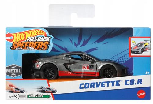 Hot Wheels Corvette C8.R Speeders Auto - Pull-Back, Schaal 1:43